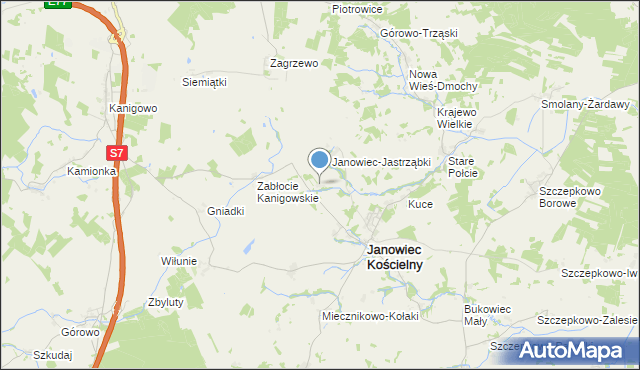 mapa Janowiec-Zdzięty, Janowiec-Zdzięty na mapie Targeo